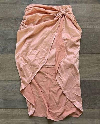 Camila Coelho  Women's Pink Ruched High Low Hem Wrap Skirt Size Small