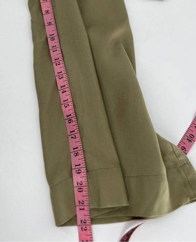 DKNY NEW  Button Front Wide Leg Crop Pant Capri Green Size 10