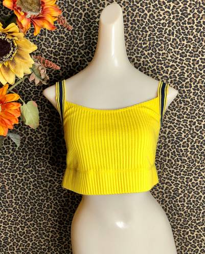 American Apparel Thick Yellow Ribbed Crop Top