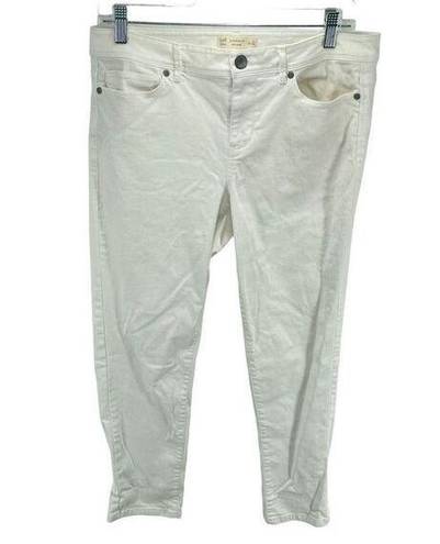 J.Jill  Women's Authentic Fit Slim Ankle Zipper Fly Button Jeans 10 Denim White