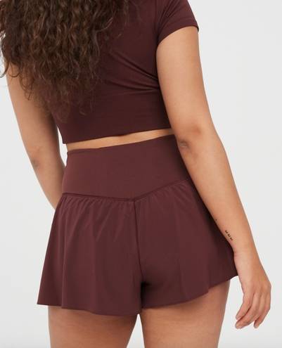 Aerie burgundy real me crossover flowy short