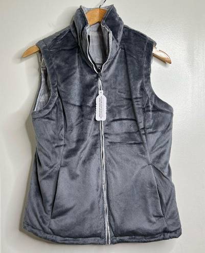 Free Country  Cloud Lite Reversible Vest Women’s Small Zip Up silver Gray New!