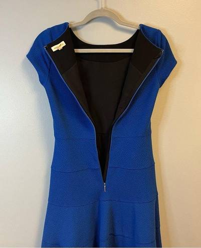 Rebecca Taylor  Dress Short Sleeve Diamond Texture Dress in Royal Blue Sz 2 GUC