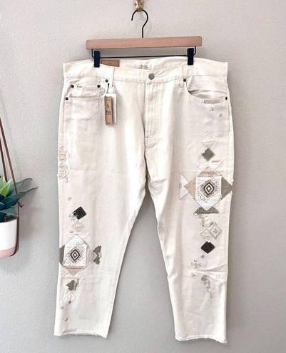 Polo NWT  Ralph Lauren Avery Boyfriend Jean In Beaded Ivory Size 24