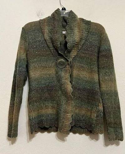 Dress Barn  Cardigan Sweater One Over-sized Button Green Size XL