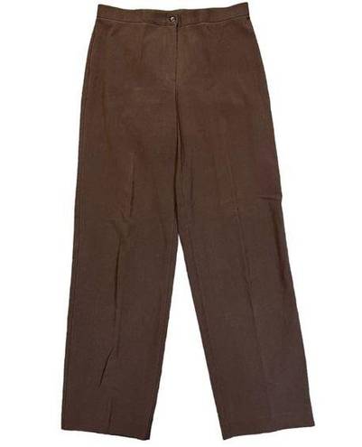 Briggs New York Womens Straight Leg Hi Rise Dress Pants Trousers Brown Sz 10 EUC