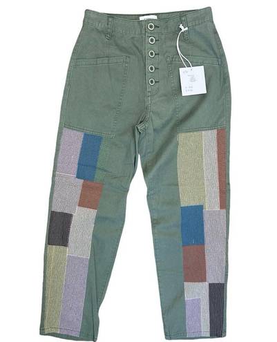 Pistola NWT  Denim Tammy High Rise Trouser In Colonel Rainbow Embroidered