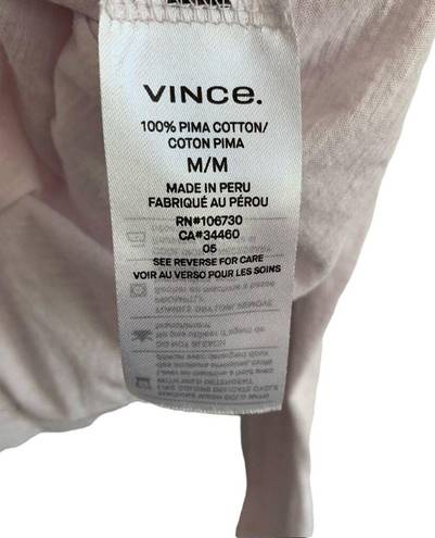 Vince  Dolan Boat Neck Pima Cotton Slouchy Long Sleeve Tee Pale Pink Medium