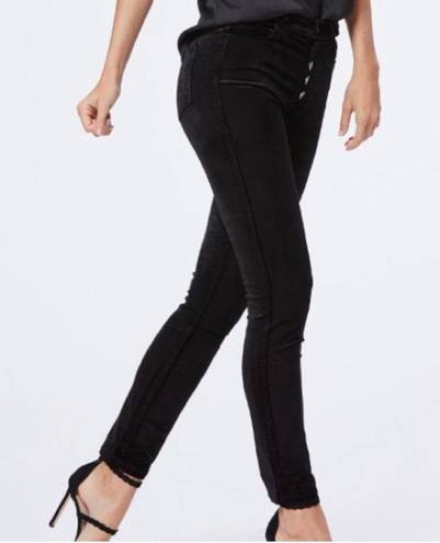 Paige  Hoxton Ankle Skinny Velvet High Waist Jeans Black Overdye Size 24 NEW