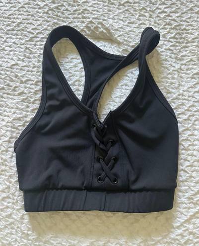 Strut this Black Corset Sports Bra