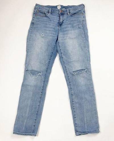 J.Crew  Jeans 28 Straight Leg Destroyed Distressed Medium Wash Women’s