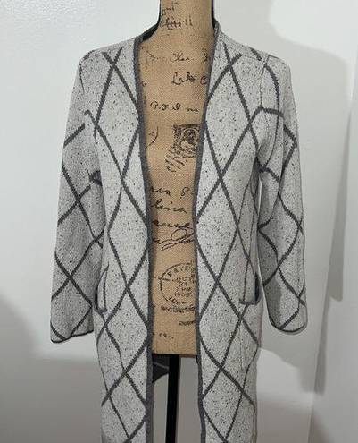 Apt. 9  Grey and White Cardigan Sweater