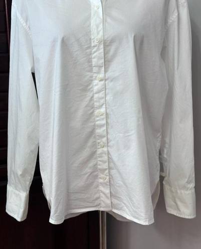 Treasure & Bond  Blouse Women's S White Solid Long Sleeve Collar Buttons New