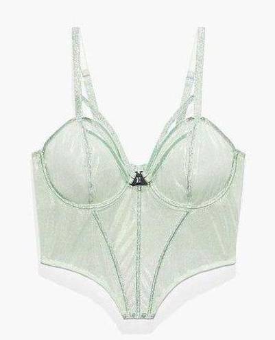 Savage X Fenty Going Platinum Bustier Green Mist Womens Size Large NWT Lingerie