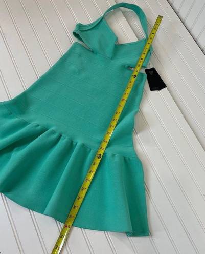 Guess NWT  Green Scuba  Ruffled Hem Cut Out Mini Dress Size S