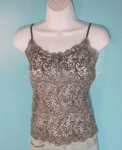 Natori Josie  Cami Size M Brown Lace