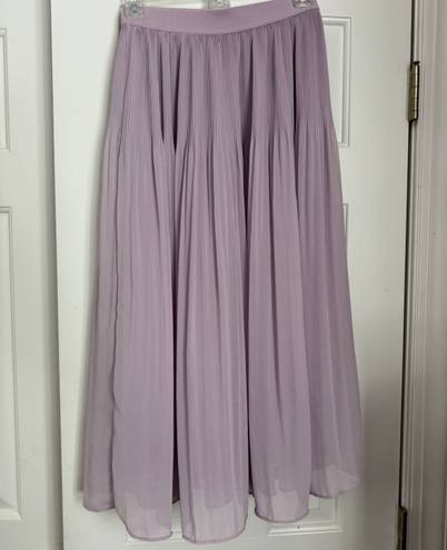 H&M Lavender Pleated Midi Skirt