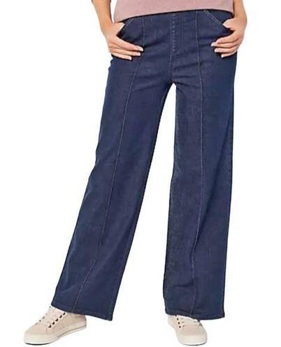 Isaac Mizrahi  Live! 24/7 Denim Fly Front Wide Leg Pants