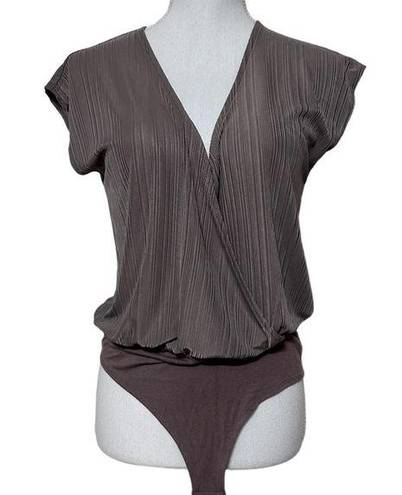 Paper Crane  Body Suit with Snap Closure in front; V Neck Ribbed size large