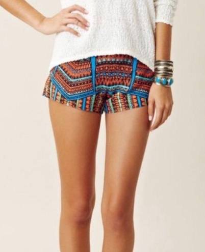 Alexis Tribal Aztec Boho Multicolored High Rise Shorts