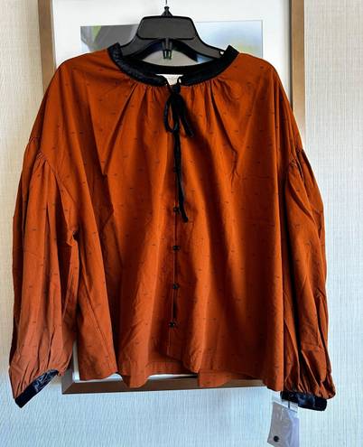 Treasure & Bond Velvet Trim Blouse Plus Size New