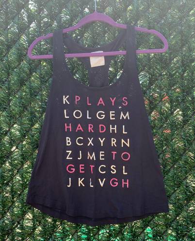 Gilly Hicks “Plays Hard To Get” Letters Racerback Tank Top in Navy - Size Small