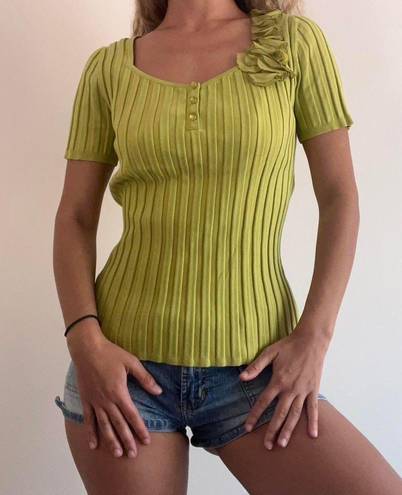 Prominence Citron Green Knit Top