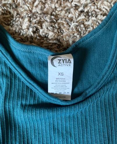 Zyia Active Teal Ribbed Active Tank XS