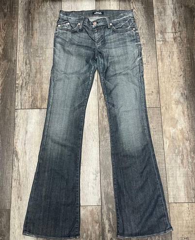 Rock & Republic Bootcut Faded Jeans With Pink Stitching on Back Pockets Size 29