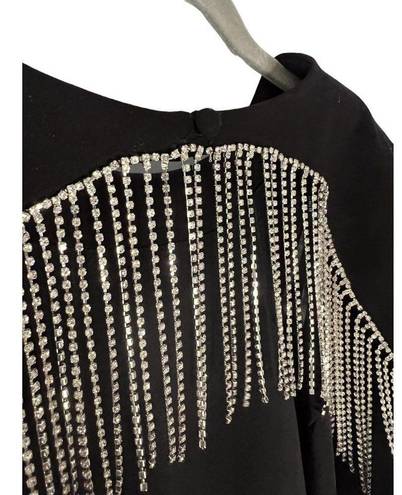 Elliatt NWT  Nebulous Mini Dress, Long Sleeve Crystal Fringe Size Medium