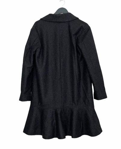 ALLSAINTS NWT  Charcoal Gray Grace Ruffle Wool Coat