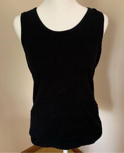 Jason Wu  Black Tank Styled Top with Detailing at Hem Stretchy Size Small EUC