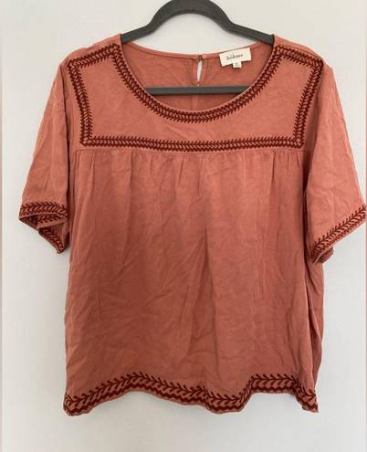 Bohme  Nalei Embroidered Trim Top in Rose Size XL