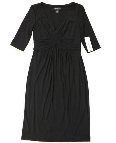 Jones New York  Dress Woven Front 1/2 Sleeve Black