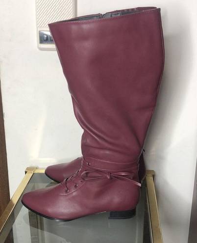 Comfortview burgundy Knee high boots size 8