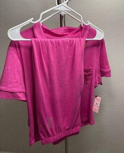 Juicy Couture NWT  Logo Magenta Sleepwear Set 2 piece Pants Shirt Size L