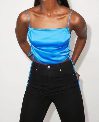 Dynamite  square neck cutout cami in nebulas blue