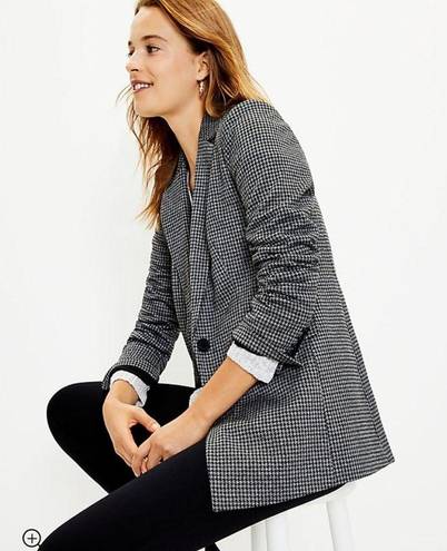 The Loft  Houndstooth Boyfriend Blazer - Size 0