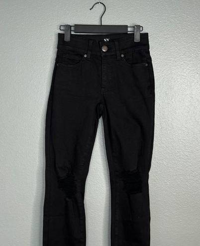 New York & Co. NWT Curvy Sculpting Stretch Skinny Jeans Black Distressed Size 0