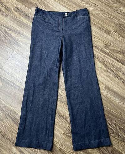 Etcetera  Size 12 Denim Style Pants Wide Leg Stretch High Rise Waist Women’s Blue