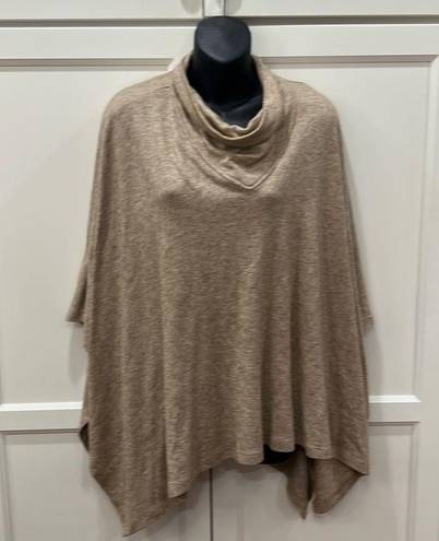 Karen Kane  Brown Beige Cowl Neck Funnel Neck Poncho - One Size