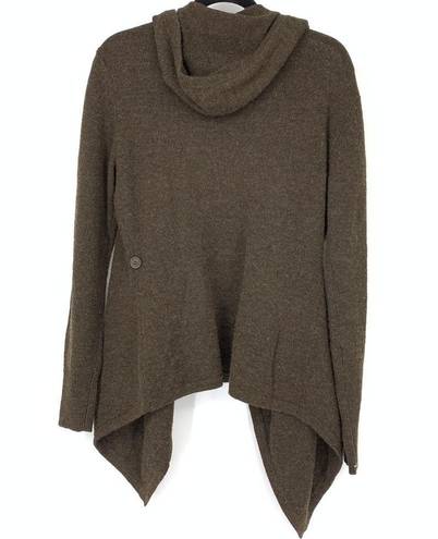 Betabrand  Women's Size S/M Open Front Cardigan Wool Sweater Long Sleeve Brown