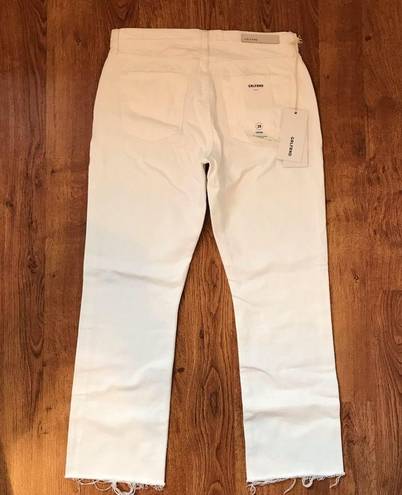 GRLFRND 🌴 Tatum Cropped Flare White Jeans Size 28