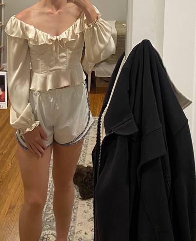 ASTR MALIA OFF SHOULDER SATIN TOP  