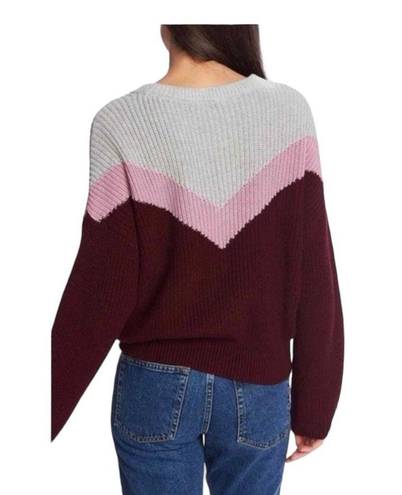 1. State  Chevron Colorblock Oversized Chunky Knit Sweater Sz S