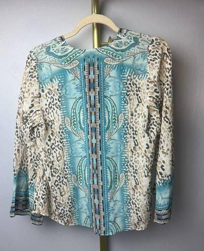 Hale Bob  Silk Cheetah Blouse Sz. S