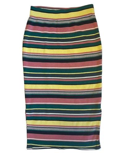 Anthropologie  Maeve Women’s Sz M Stripe Knit Lana Sweater Straight Midi Skirt