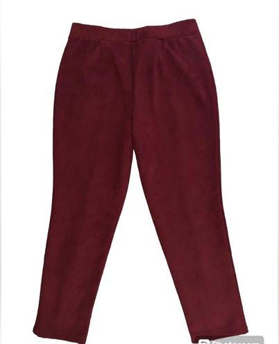 Jason Wu  red velour pleated front elastic waist ankle/crop pants SP