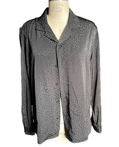 The Kooples  Black Leopard Button-Down Shirt Size Medium