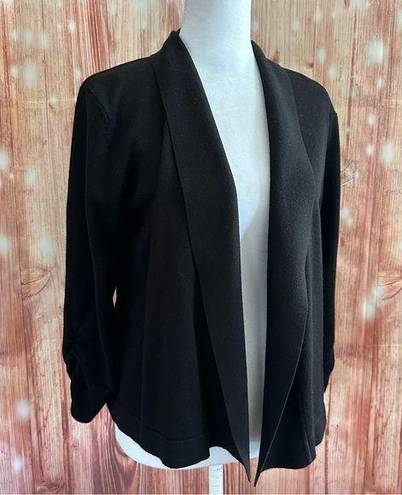 89th and Madison  Black Shawl Collar Open Cardigan